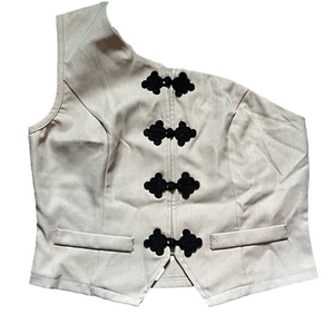 SHEIN Elegant Beige Asymmetrical Women's Vest